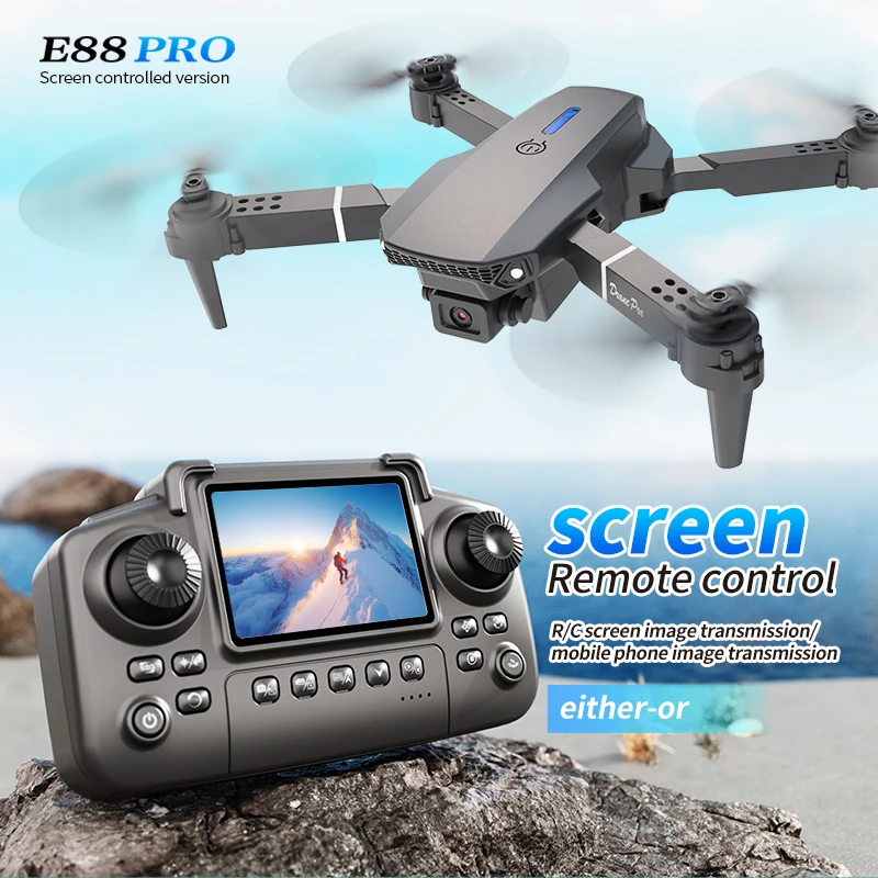 Rc Hobby Helicopter - Dron profesional E88 PRO con pantalla