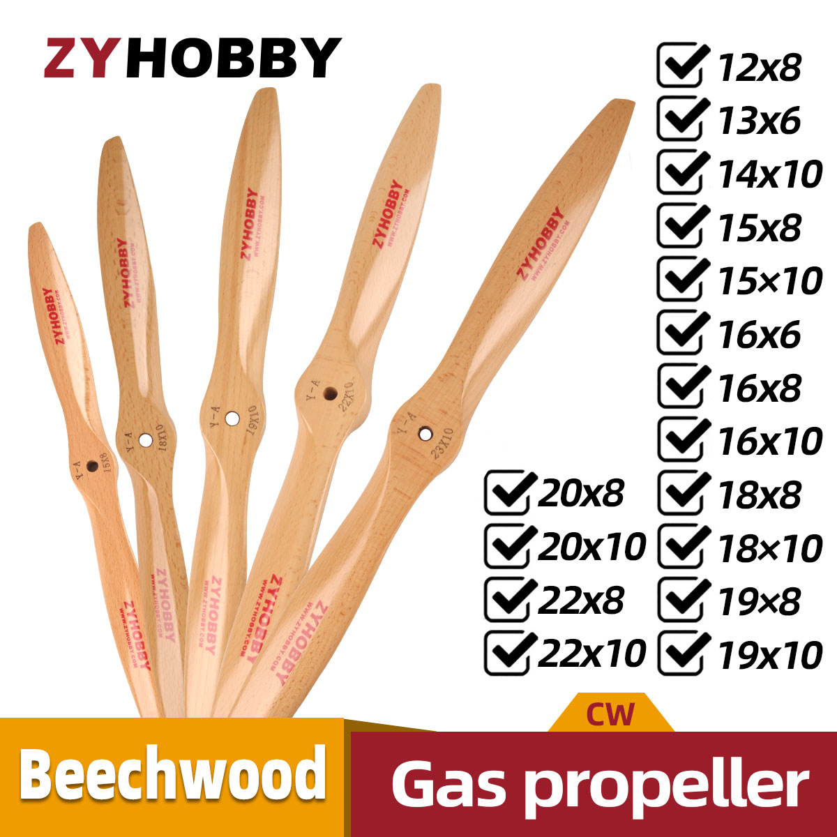Rc Hobby Tools - 1 Pieza Hélice de Madera CW