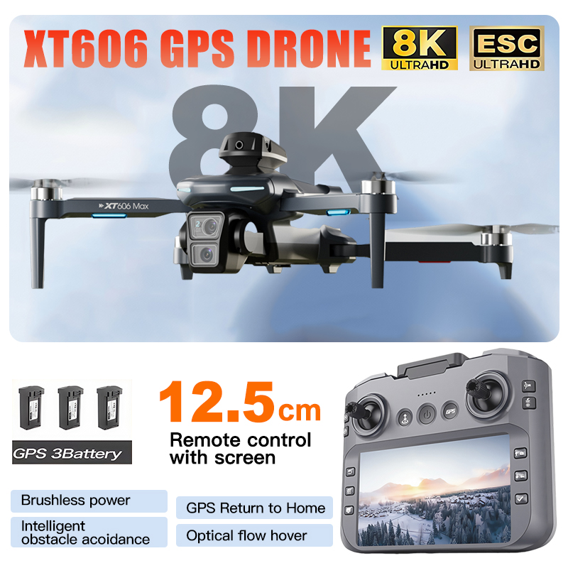 Rc Hobby China - Dron XT606 MAX 3 con Batería,