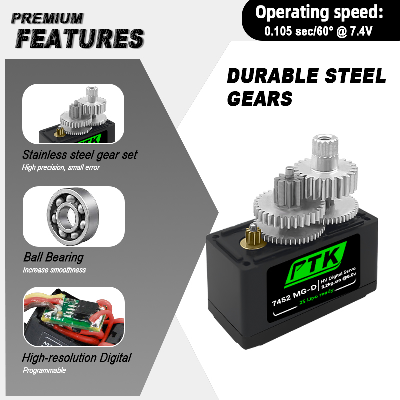 Servo Digital PTK 7452 MG-D 9g - Rc Hobby Shops reseña y precio